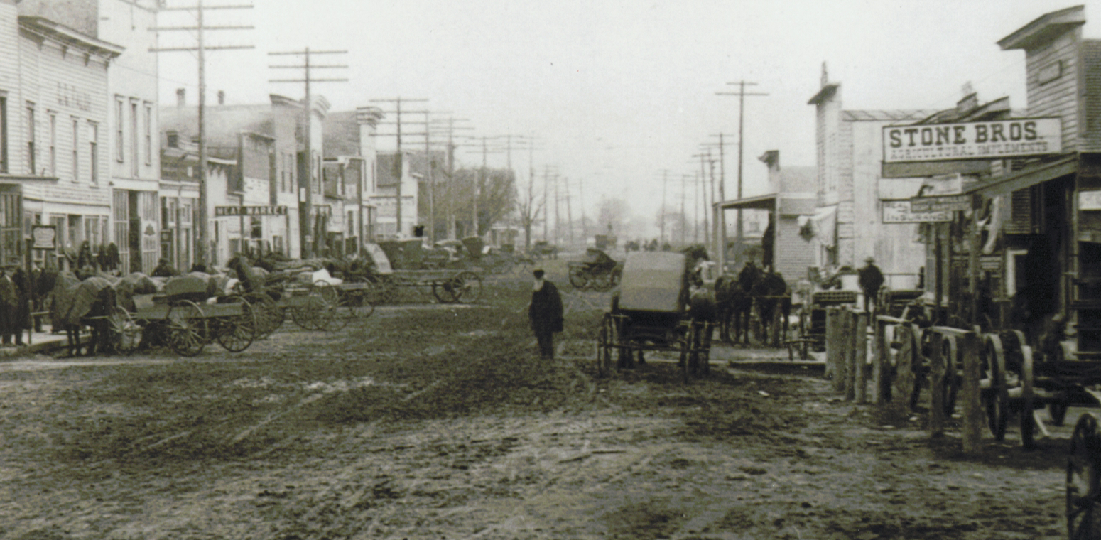 Historical downtown dirt road