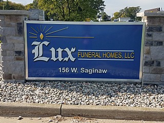 Lux Funeral Homes LLC sign